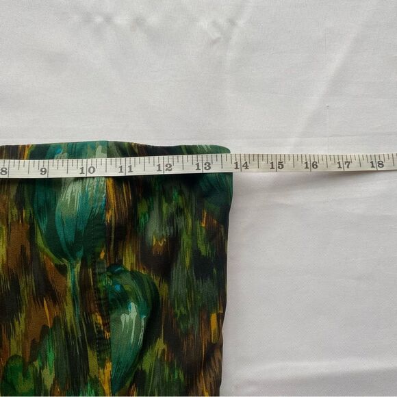 Alice + Olivia Green Watercolor Silk Strapless Mini Dress Size 4 - Picture 14 of 16